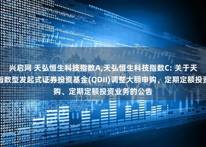 兴启网 天弘恒生科技指数A,天弘恒生科技指数C: 关于天弘恒生科技指数型发起式证券投资基金(QDII)调整大额申购、定期定额投资业务的公告