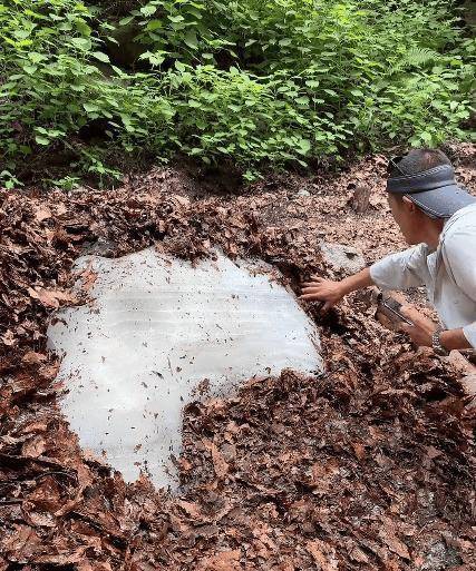 高忆配资 辽宁一景区三伏天惊现大冰块，游客专程“打卡摸冰”，景区：从冬天到现在一直没有化
