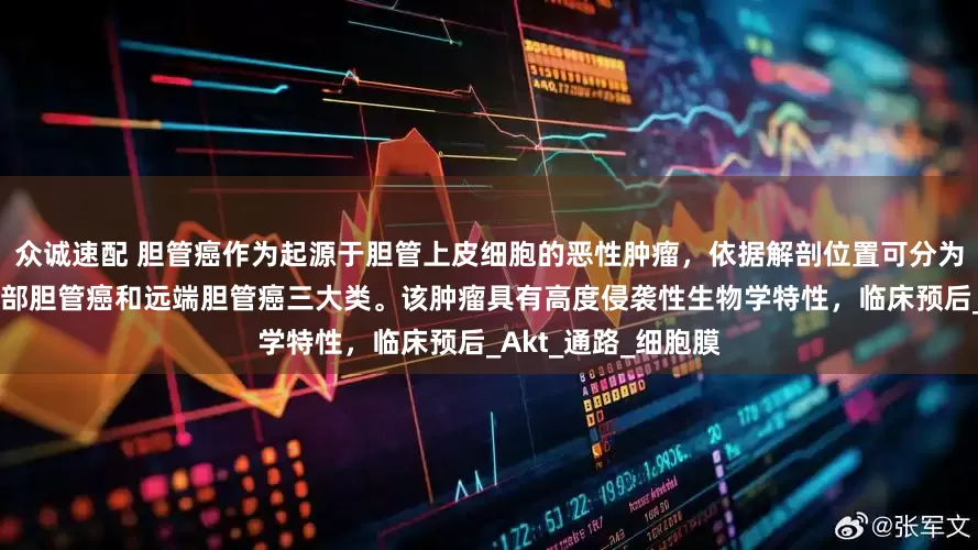 众诚速配 胆管癌作为起源于胆管上皮细胞的恶性肿瘤，依据解剖位置可分为肝内胆管癌、肝门部胆管癌和远端胆管癌三大类。该肿瘤具有高度侵袭性生物学特性，临床预后_Akt_通路_细胞膜